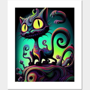 Psychedelic Cat 34.0 Posters and Art